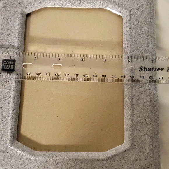 Vintage Picture Frame Rare 80s Look Gray Black Marble Tone Glass Photo Frame - Picture 7 of 7